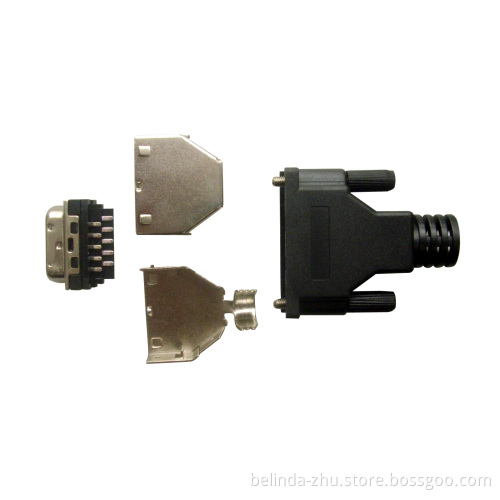 1.27mm Pitch 26 Pin SCSI Solder Plug Connector Db Type with Plastic Cover